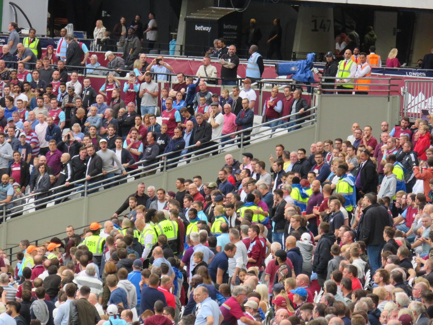 A football stadium during a match